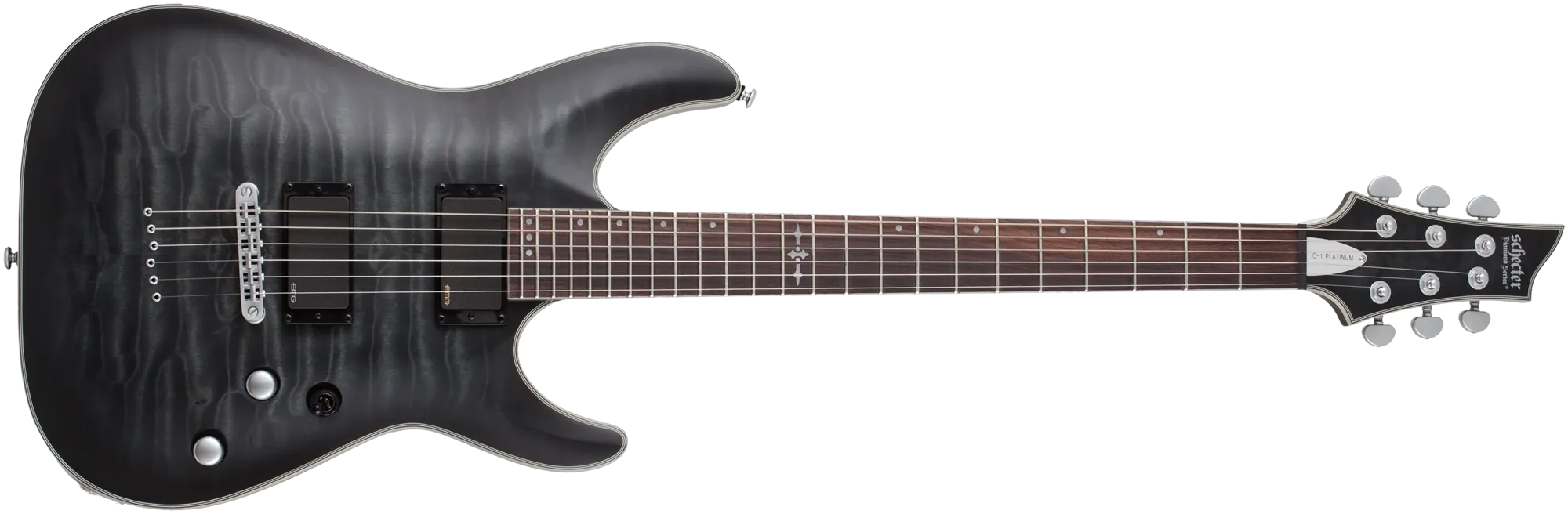 Schecter C-1 Platinum see thru black satin